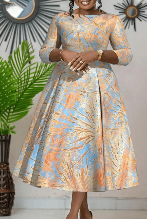 African Wax Flare Wrap Dress