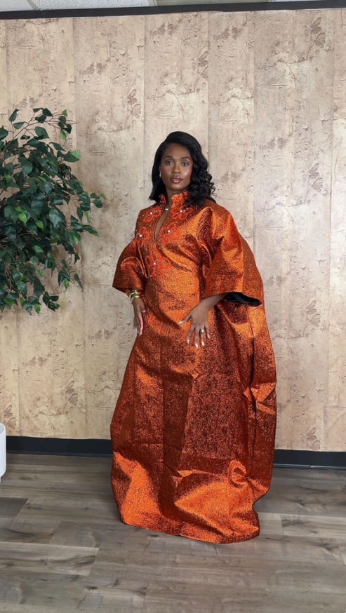 Brocade African Bubu Dress: Maxi Kaftan, Party Gown
